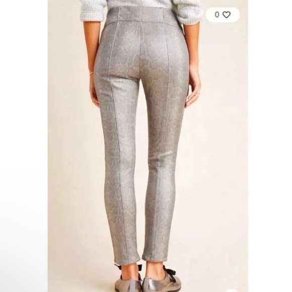 Anthropologie snakeskin pants leggings Elegant Gray Women's Pants - Picture 1 of 3